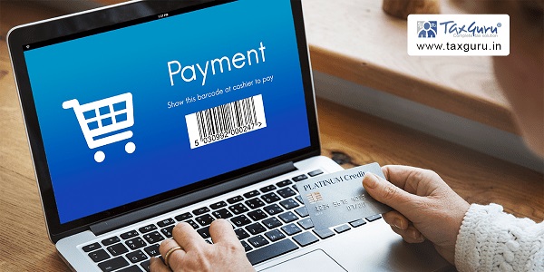 Online payment on laptop display  