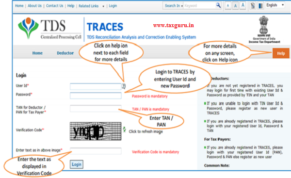 Login to TRACES -e-Tutorial Resend Activation Code