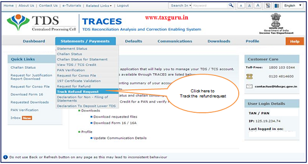 Step 10 Click on Track Refund Request to track the request