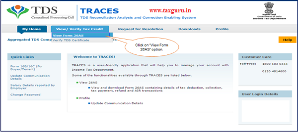 Step 3 Click on “View Form 26AS” option