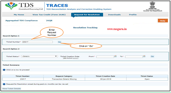 Select Suitable Option to track “Ticket Status”.