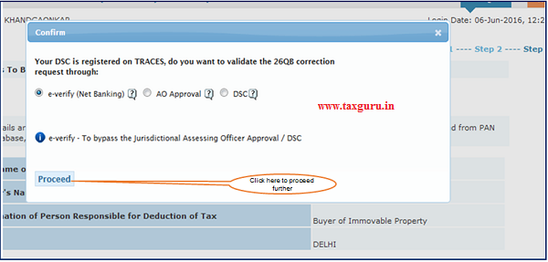 Step 1 User need to Click on E-Verified (Internet Banking) option