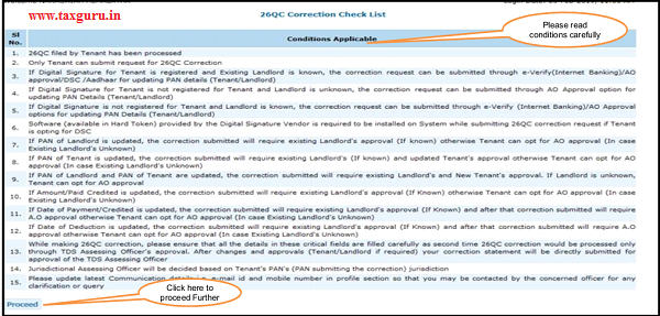 Step 2 (Contd.) 26QC Correction Checklist