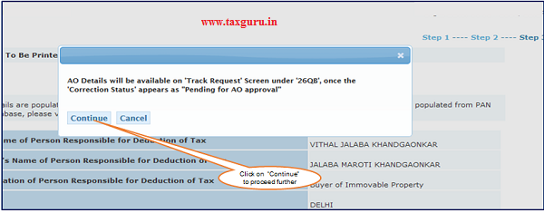 Step 6 (Contd.) User is navigated to final submission page where buyer is prompted with the below dialogue box.