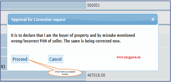 Step 6 (Contd.) User is selecting “AO” tab if PAN of the Seller is Unknown then below dialogue box will pop up.