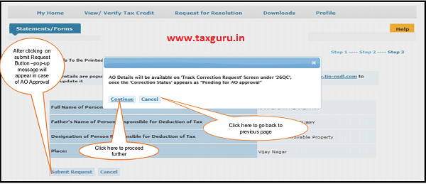 Step 7 ( Contd.) User is navigated to final submission page