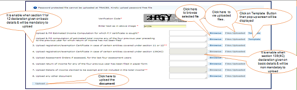 Step 8 (Contd.) Declaration page basic detail page User need to upload