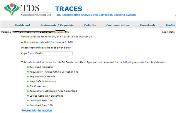 download conso and justification file from traces