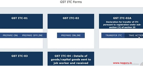 GST ITC Forms