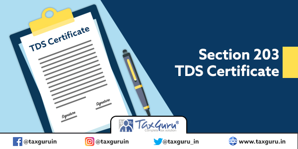 Section 203 TDS Certificate
