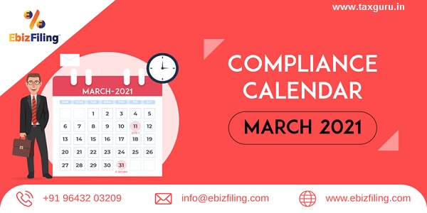 Compliance calendar march 2021