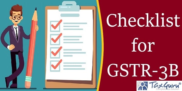Checklist for GSTR-3B