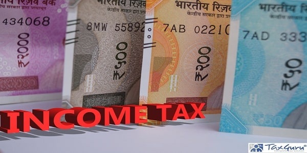 Income tax 3d word with new 2000, 500 and 200 notes