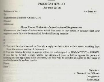 GST Registration Cancellation not valid if SCN not issued in Prescribed ...