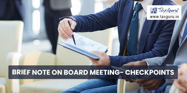 Brief Note on Board Meeting- Checkpoints