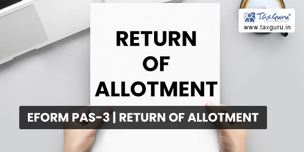 eForm PAS-3 Return of allotment