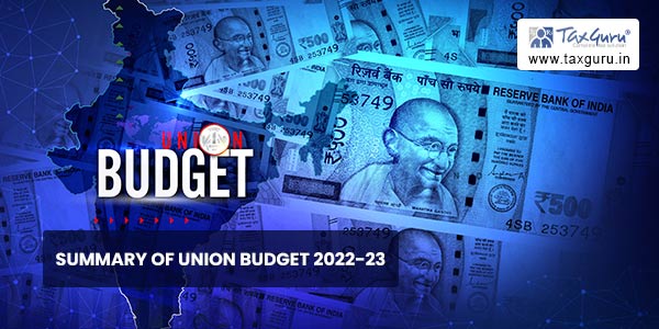 Summary of Union Budget 2022-23