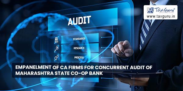 Empanelment of CA firms for concurrent audit of Maharashtra State Co-op ...