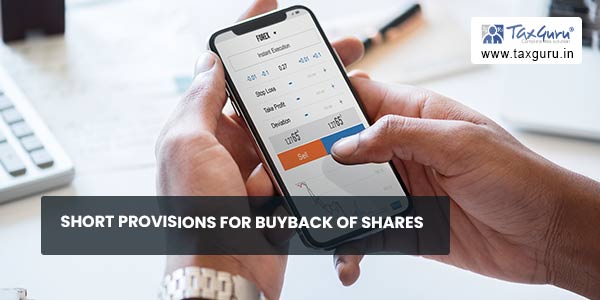 Short Provisions For Buyback of Shares