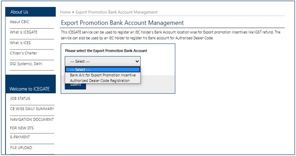 Step 3 AD Code Bank Account Registration Dashboard