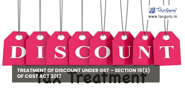 Treatment of Discount Under GST - Section 15(3) of CGST Act 2017