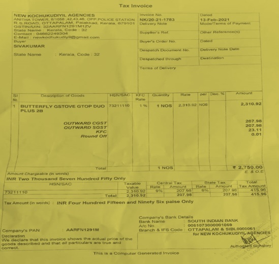 You can see tax invoice, which is the base of GST to charge GST from the customers