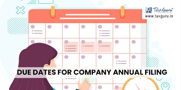 Due dates for Company Annual Filing