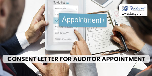 Consent Letter for Auditor Appointment