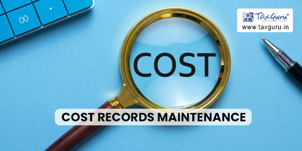 Cost Records Maintenance