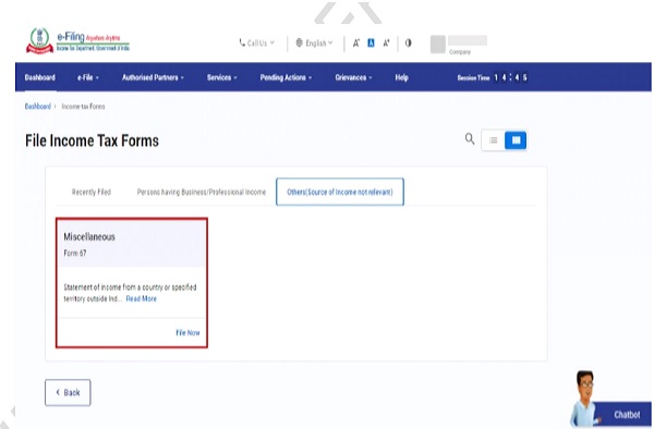enter Form 67 in the search box to find the form