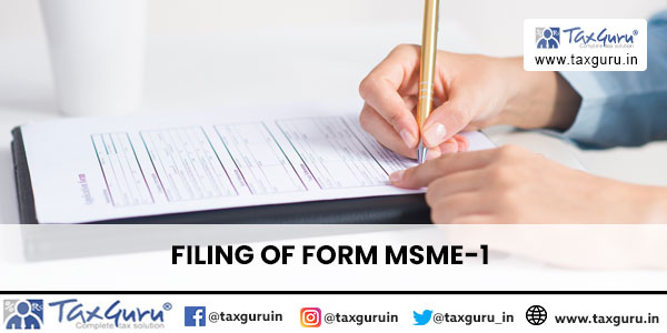 Filing of Form MSME-1
