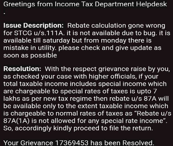 Greeting from Income Tax Department Helpdesk