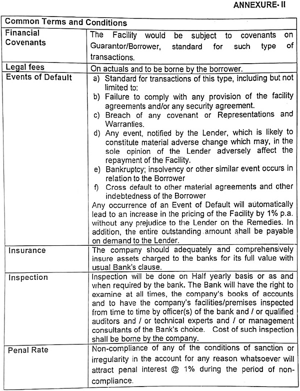 Your request for credit Facility senction of Credit Facility 2