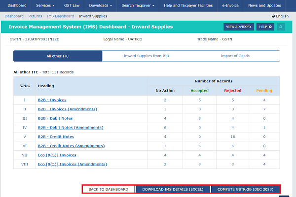 Download Entire IMS record in Excel Format