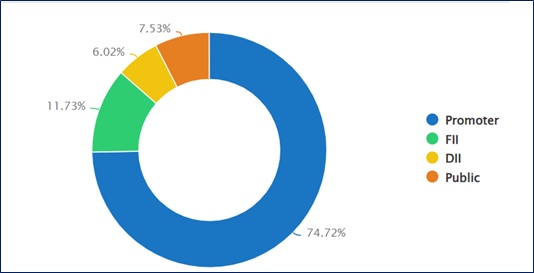 Promoter SH is 75%; FII hold 12%. Our worry could be only about DII 6% and General Public 7.5%