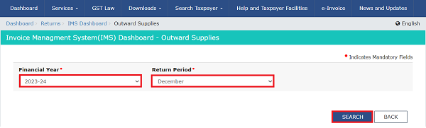 Select Financial Year and Return Period