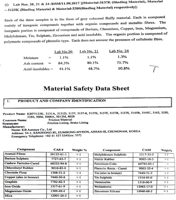 materials safety data sheet are extracted here for ready reference