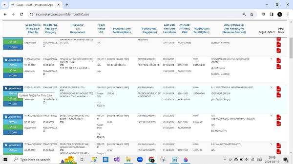 Case Manager - Upload Files(s) button for a case