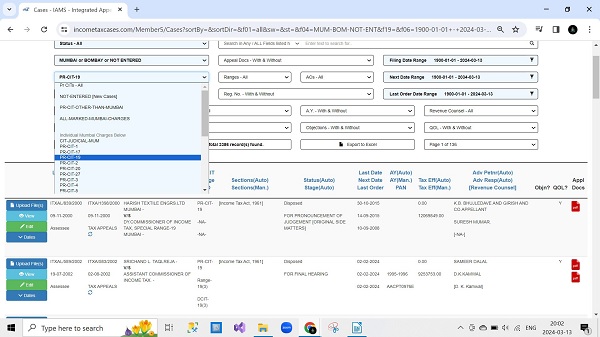 Case Manager - filter for cases of various CITs