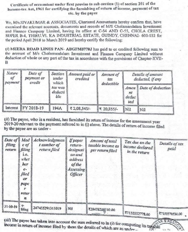 Cholamandalam Investment and Finance Company Ltd