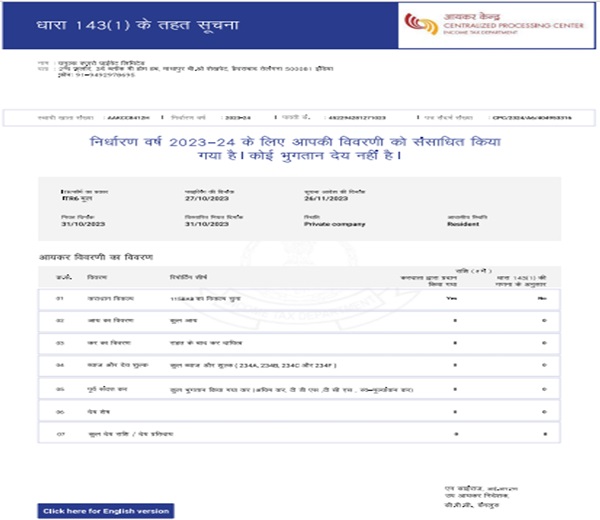 CPC had processed the return filed