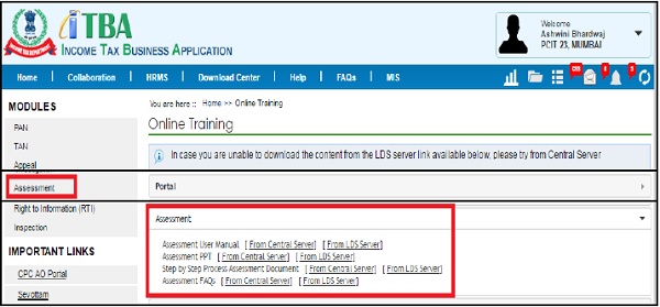 Assessment module Home Page